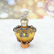 Antique Small Perfume Glass Bottle Refillable Crystal Metal Empty Bottles USA picture