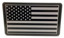 AMERICAN FLAG, Billet Aluminum Hitch Cover Plug, 3x5  Made In USA picture