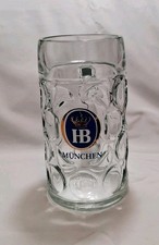 HB Hofbrauhaus Munchen Dimpled Glass Beer Stein/Mug 1 Liter New  picture