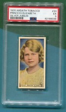 1935 ARDATH CIGARETTES SILVER JUBILEE TOBACCO CARD QUEEN ELIZABETH II #33 PSA 5 picture