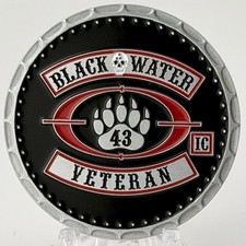 Rare Blackwater Veteran 43 IC Challenge Coin Black Water Brothers Forever 1.75” picture