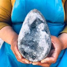 4.7 LB Large Natural Celestite Geode Crystal Cluster Healing Specimen 4471 picture