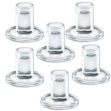 TELOSMA TBCHA906 6-Pack Clear Glass Taper Candle Holders 7/8
