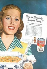 1946 Campbell's Vegetable Soup Vintage Print Ad Come On Supper's Ready picture