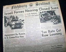 SIX-DAY WAR Arab-Israeli Palestine Conflict Jerusalem Jews BEGINS 1967 Newspaper picture
