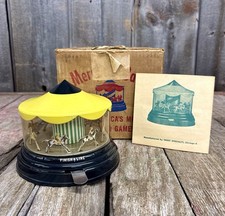 Vintage NOS Crest Specialty Corp Merry-Go-Bank Carousel Coin Bank TOY In Box picture