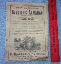 1885 National Calendar Herrick's Almanac for the year of our Lord 1888 Antique  picture