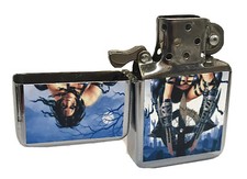 Sexy Gothic Warrior Woman Flip Top Chrome Oil Lighter Wind Resistant Flame picture