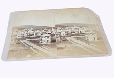 Antique Stereoview Photo Cabinet Card Of Architectural Town Scene picture