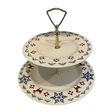 Pfaltzgraff Nordic Christmas Two Tier Serving Plate  8” & 10” Platter W/ Handle picture