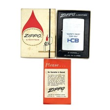 1973 Zippo HCB Safety Pays For You Brushed Chrome Regular Lighter Box Papers picture