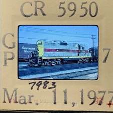 Vtg 1977 35mm Slide CR 5950 Conrail GP Locomotive Southern Pacific Train Photo picture