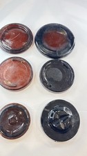 6 Antique Amber Glass Fruit Jar Lids Inserts Patent 1896 Canning Jar Lot picture