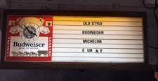 Vtg 1960s 70s Large Budweiser Lighted Clock Sign Menu Price Board King Of Beers picture