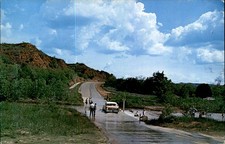 Palo Duro Canyon Texas TX Near Amarillo & Canyon Car in Flood c1950s Postcard picture