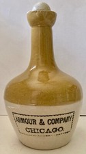 VINTAGE ARMOUR & COMPANY STONEWARE JUG WITH ORIGINAL STOPPER picture