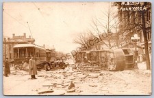 K54/ Dayton Ohio RPPC Postcard c1913 Trolley Wreck Flood Disaster YMCA 245 picture