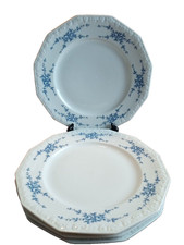 Rosenthal  White &  Blue Dinner Plate 12 Sides 10 3/4