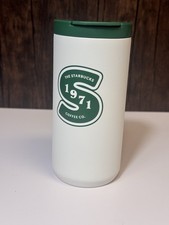NEW RELEASE Starbucks 1971 Heritage Coffee Stainless Steel White Tumbler 12 Oz picture