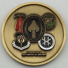 USSOCOM SOF Mess Night 2004 Gen Bryan Brown Bull Simons Award Challenge Coin picture