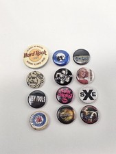 VTG Punk Hardcore Pin Button Lot Teen Idols Skinnerbox SXE Death Threat + Others picture