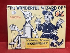 Vintage 1988 Ande Rooney Wizard Of Oz Porcelain Sign Tin Man & Scarecrow Sealed picture