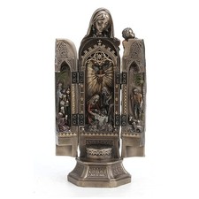 Veronese Design 7 7/8 Inch Tall Madonna and Baby Jesus Triptych Religious picture