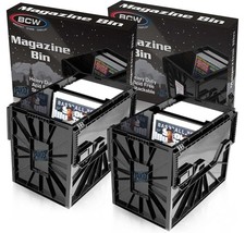 2 BCW Plastic Black Magazine Document Storage Bin Heavy Duty Acid Free Stackable picture