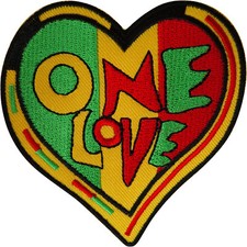 Rasta Heart Patch Iron Sew On Reggae Music Embroidered Badge Embroidery Applique picture