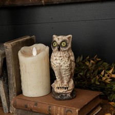 Retro White Owl Halloween Fall Autumn Thanksgiving Centerpice Figure picture