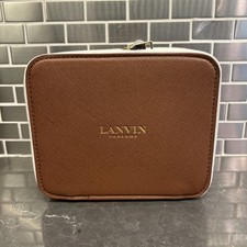 NEW Lanvin Parfums Turkish Airlines Business Class Amenity Bag Brown Tan SEALED picture