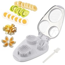 3-In-1 Egg Slicer for Hard Boiled Eggs,Stainless Steel 20.2x14.6x7.8cm, White picture