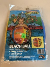 Vintage 1990 Mirage Teenage Mutant Ninja Turtles Beach Ball New In Package 20” picture
