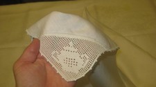 Vintage Hemstitching Small Tablecloth 50s-60s TEA TIME 33
