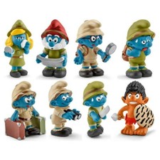 2016 Jungle Smurfs Set of 8 schleich figurine figures collectible toy smurf picture