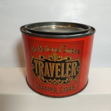 VINTAGE Traveler Leading Cigar Tin  The National Smoke  picture