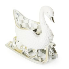 Brand New Mackenzie Childs Crystal Palace Swan Sleigh Figurine Orig. $349.00 picture