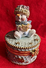 TJ'S CHRISTMAS FIGURINE-Cherish the Memories-Snowman Trinket Box. G2 picture