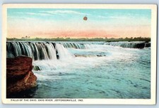 Jeffersonville Indiana IN Postcard Falls Of The Ohio Ohio River c1940s  Antique picture