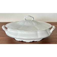 Syracuse China Covered Service Dish, White, Fluted Base picture
