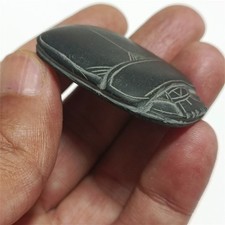 Hand-Carved Egypt Basalt Scarab with Hieroglyphs Pharaonic Ancient Style Decor picture