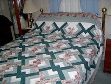 Amish Hand Made King/Queen Lovers Knot Quilt 97x107 picture
