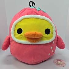 Rilakkuma Strawberry Plush XL Premium Kiiroi-Tori US SELLER 37cm 14.5-inch NWT picture