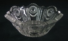 Heisey Antique 1890s EAPG Beaded Panel & Sunburst Small Glass Berry Bowl of Set picture