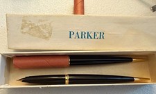 Parker 45 Vintage Desk Top Fountain Pen Set 14K Gold M & F Nibs Original Box picture