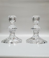 Clear Crystal Short Taper Candle Holders Pair, 5