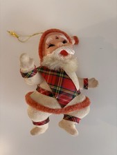 Vintage Lot of 12 Flocked Christmas Ornaments Santa, Mrs Claus, Elves, Mice etc picture
