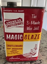 1950s Vintage American Shuffleboard Table Magic Wax Glaze Tin Union City NJ Can picture