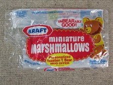 Vtg 1980s Kraft Mini Marshmallow Bag Toasten T Bear Food Packaging Empty Mascot picture