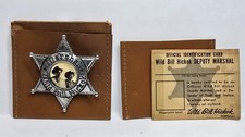 Very Rare Vintage Wild Bill Hickok Deputy Marshal Badge with ID Card & Wallet picture